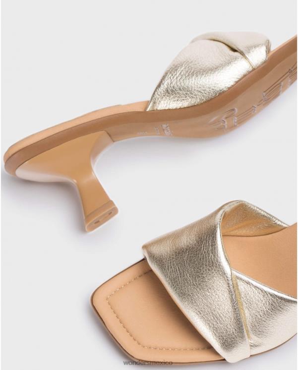 Wonders mules platino brillo platino calzado mujer 022RR266
