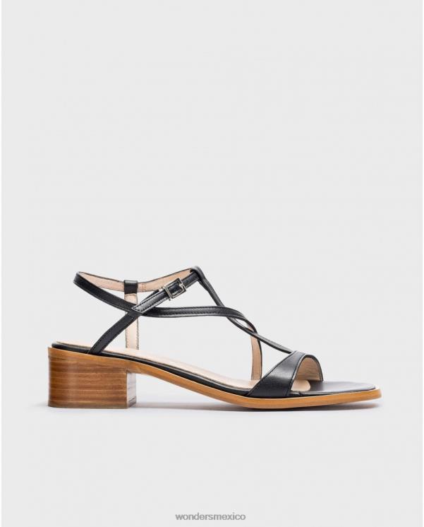Wonders negro sandalias aurora negras calzado mujer 022RR341