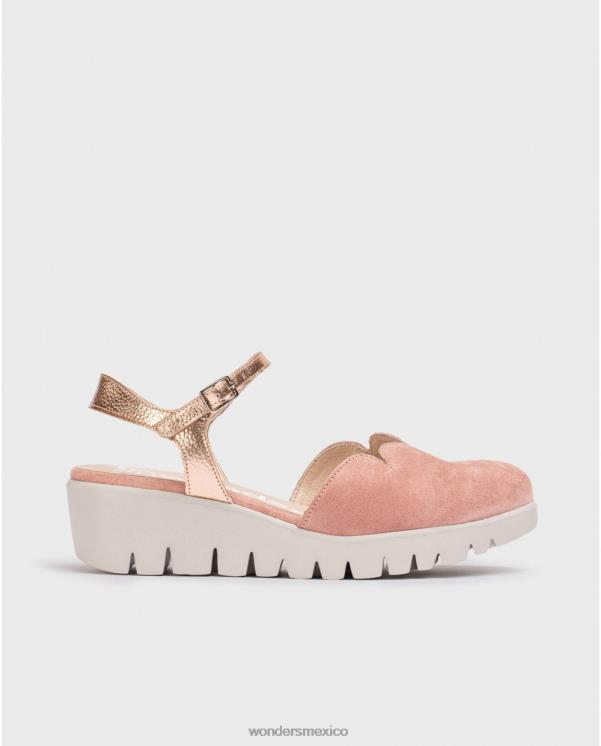 Wonders rosa/oro rosa sandalia caravaca calzado mujer 022RR47