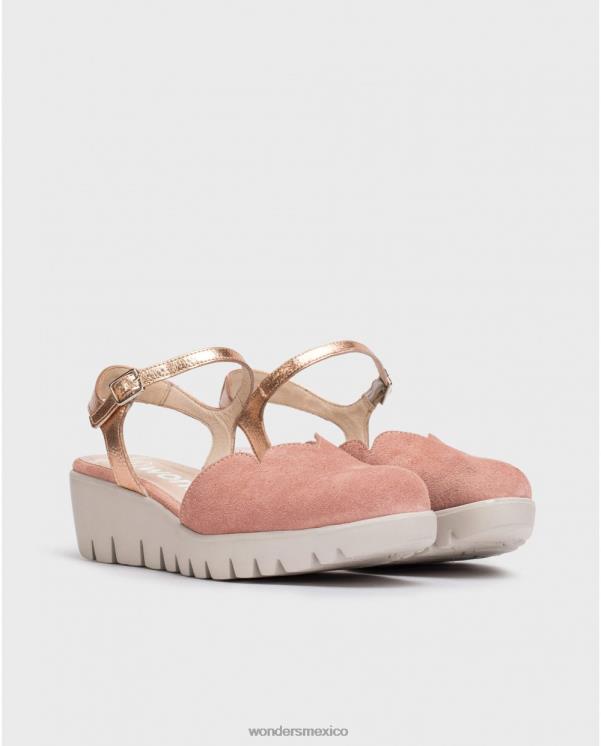 Wonders rosa/oro rosa sandalia caravaca calzado mujer 022RR47