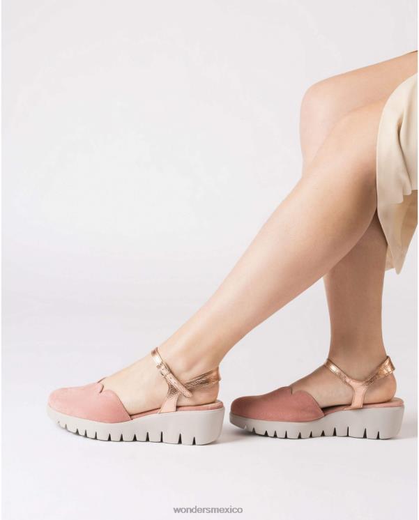 Wonders rosa/oro rosa sandalia caravaca calzado mujer 022RR47