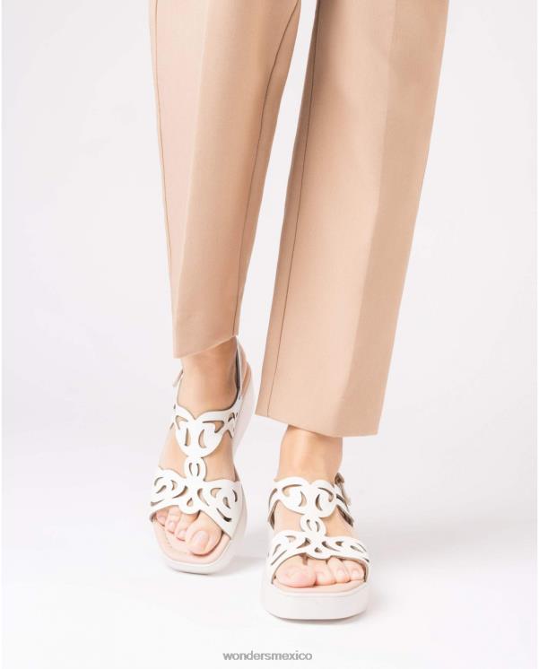 Wonders sandalia afro blanco roto calzado mujer 022RR224