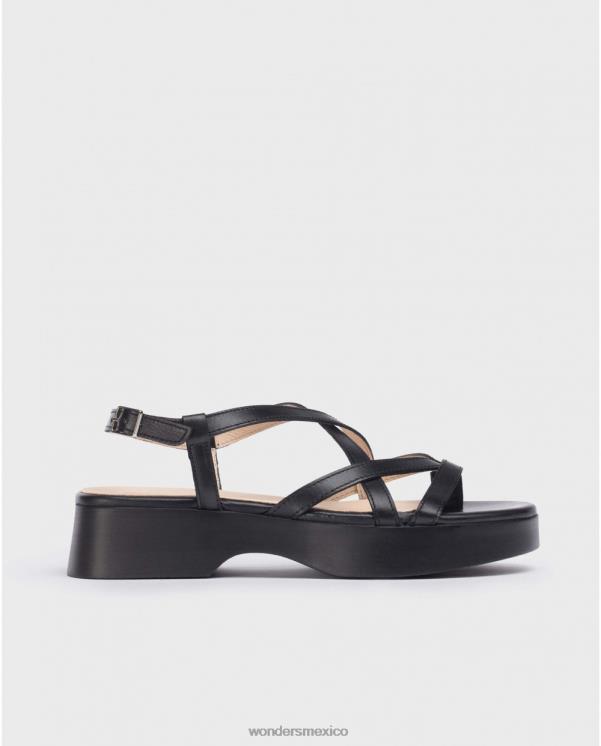 Wonders sandalia alana negra negra calzado mujer 022RR275