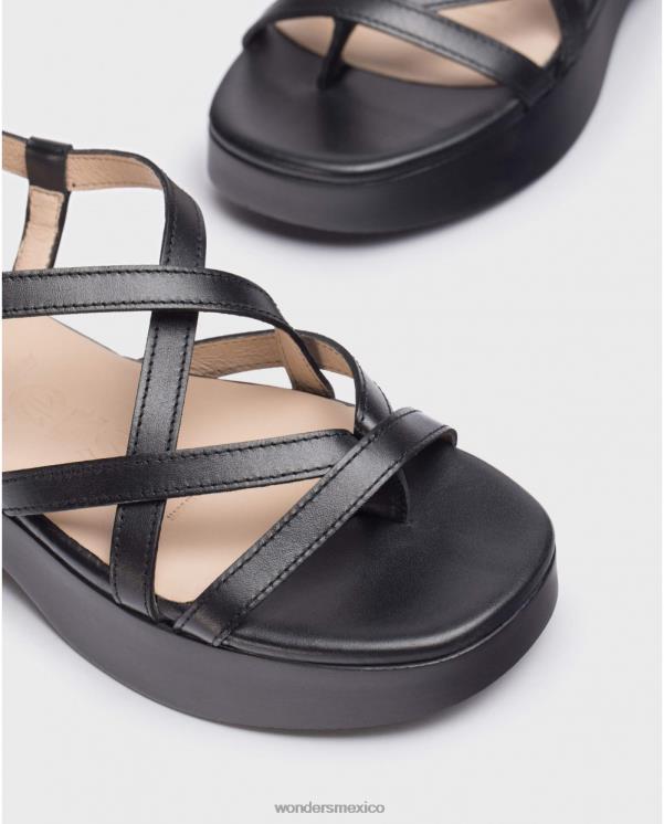 Wonders sandalia alana negra negra calzado mujer 022RR275