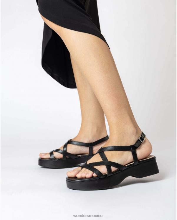 Wonders sandalia alana negra negra calzado mujer 022RR275