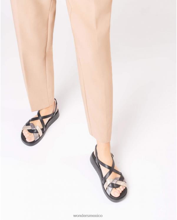 Wonders sandalia alison negra plt/plo/ne calzado mujer 022RR293