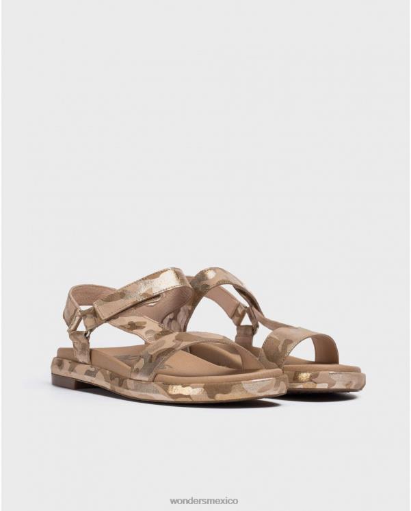 Wonders sandalia bio con grabado platino calzado mujer 022RR409