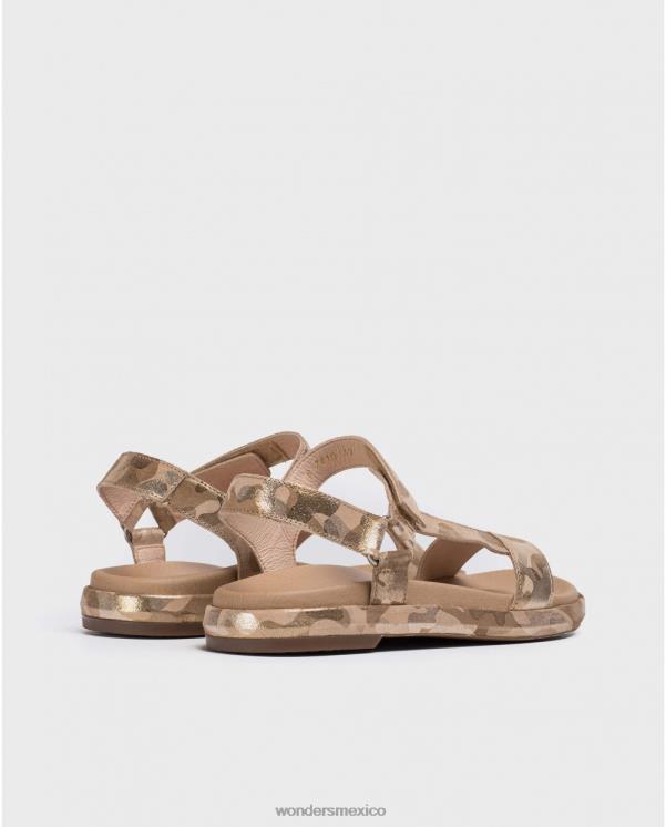 Wonders sandalia bio con grabado platino calzado mujer 022RR409