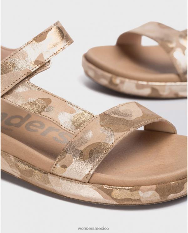 Wonders sandalia bio con grabado platino calzado mujer 022RR409