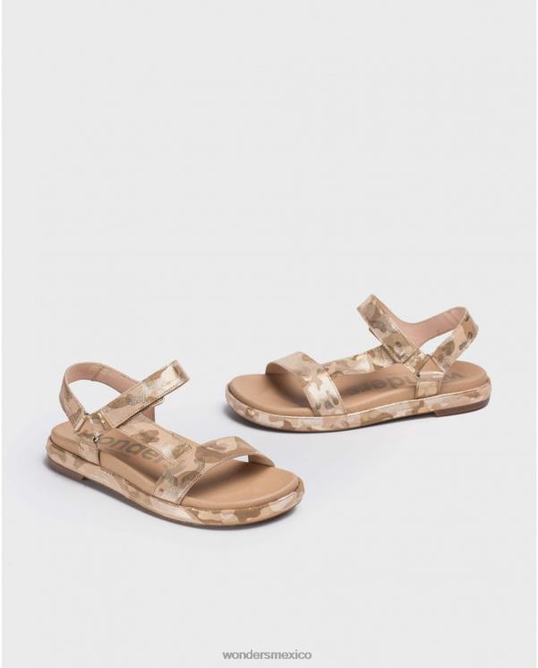 Wonders sandalia bio con grabado platino calzado mujer 022RR409
