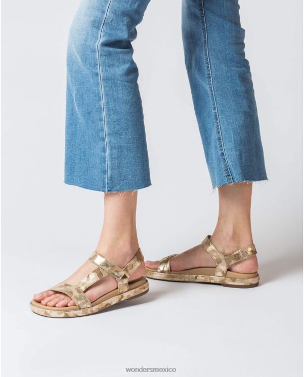 Wonders sandalia bio con grabado platino calzado mujer 022RR409
