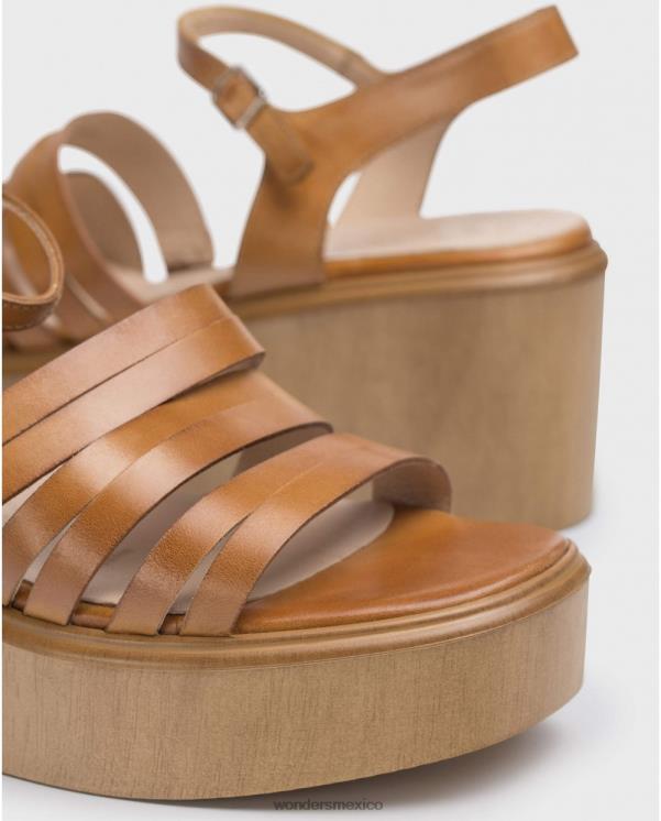 Wonders sandalia bloque marrón conac calzado mujer 022RR316