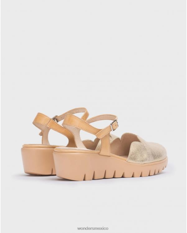 Wonders sandalia caravaca oro/oro arena calzado mujer 022RR262