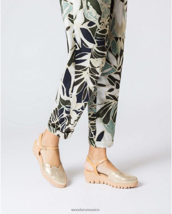 Wonders sandalia caravaca oro/oro arena calzado mujer 022RR262