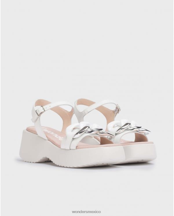 Wonders sandalia claire blanco roto calzado mujer 022RR6