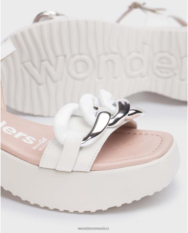 Wonders sandalia claire blanco roto calzado mujer 022RR6