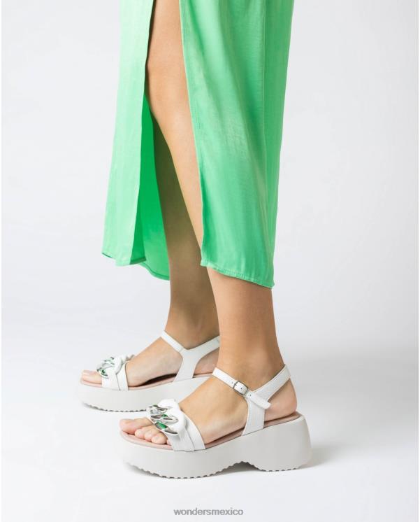 Wonders sandalia claire blanco roto calzado mujer 022RR6