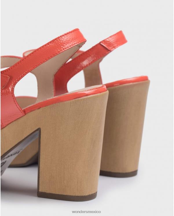 Wonders sandalia coral con detalle de abertura lateral calzado mujer 022RR403