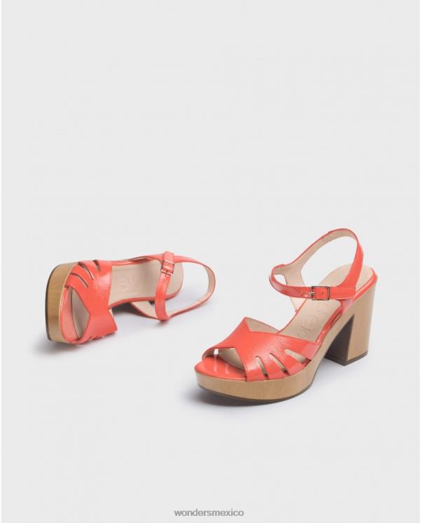 Wonders sandalia coral con detalle de abertura lateral calzado mujer 022RR403