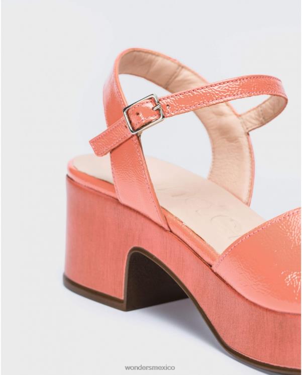 Wonders sandalia cuña piel salmón calzado mujer 022RR347