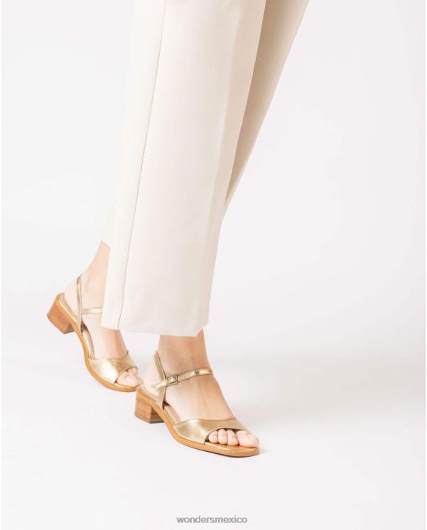 Wonders sandalia dorada metalizada lumina calzado mujer 022RR342