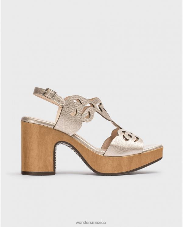 Wonders sandalia lexi negro platino calzado mujer 022RR55