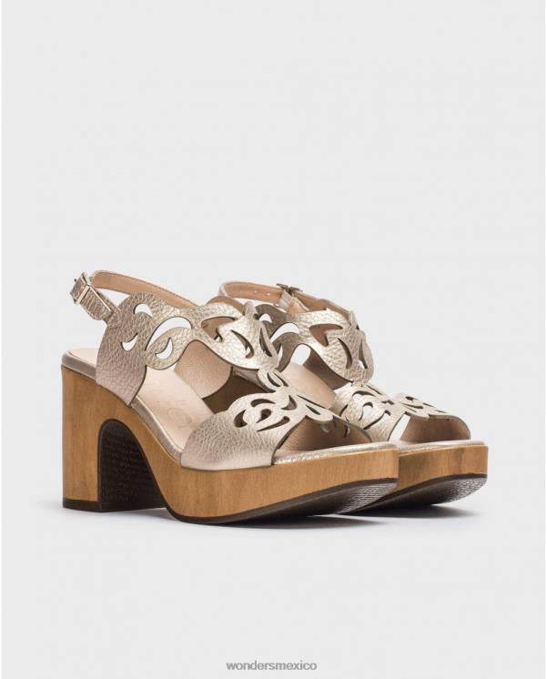 Wonders sandalia lexi negro platino calzado mujer 022RR55