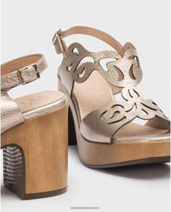 Wonders sandalia lexi negro platino calzado mujer 022RR55