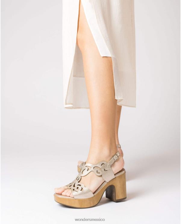 Wonders sandalia lexi negro platino calzado mujer 022RR55