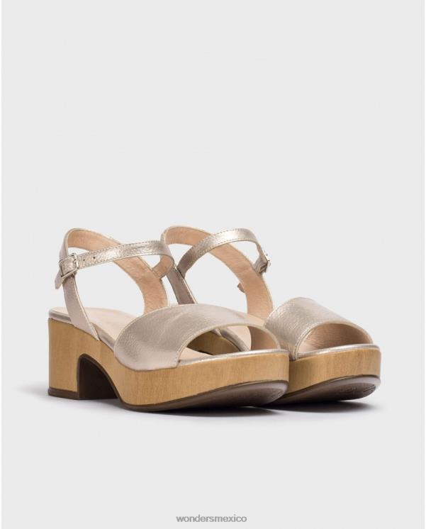 Wonders sandalia loli de metal platino calzado mujer 022RR260