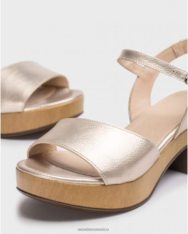 Wonders sandalia loli de metal platino calzado mujer 022RR260