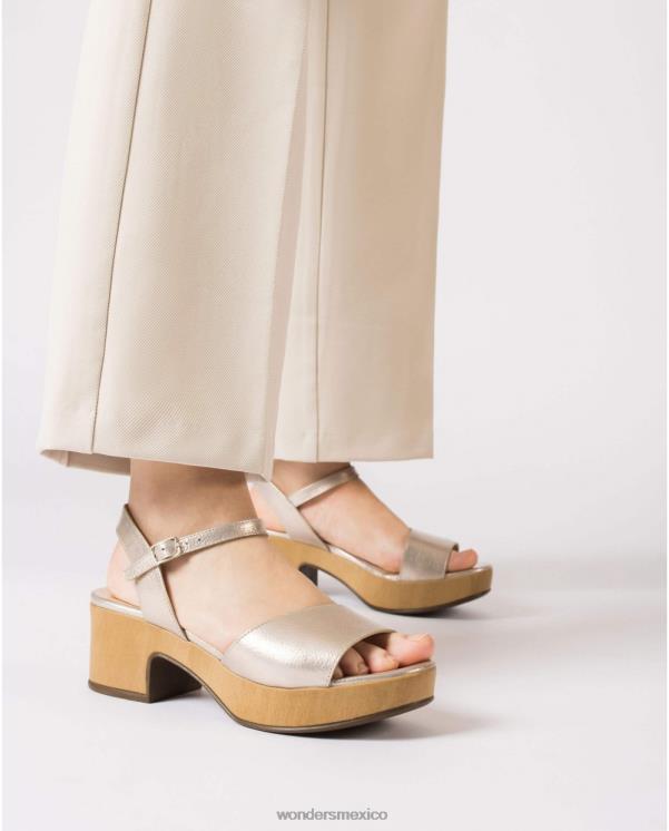 Wonders sandalia loli de metal platino calzado mujer 022RR260