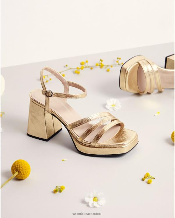 Wonders sandalia love platino oro calzado mujer 022RR49