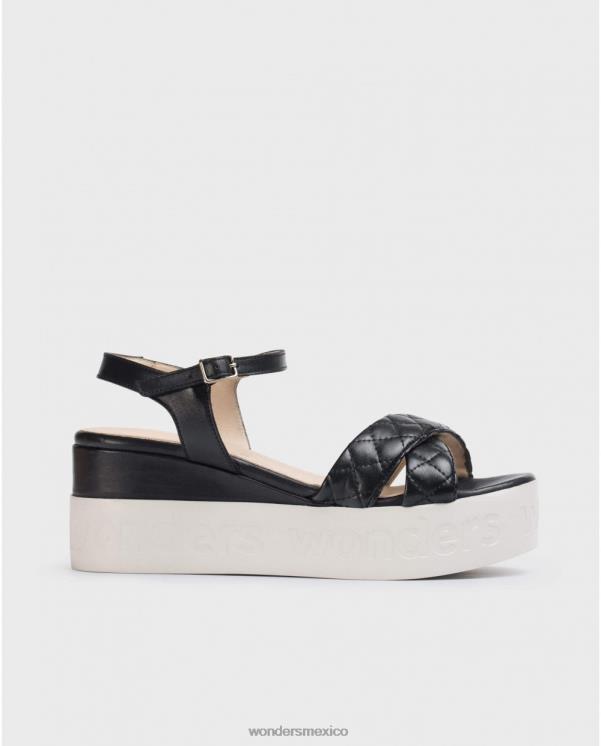 Wonders sandalia muñequita negra negra calzado mujer 022RR404