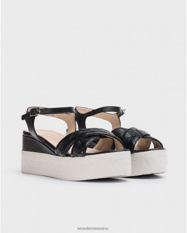 Wonders sandalia muñequita negra negra calzado mujer 022RR404