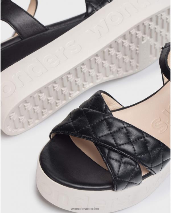 Wonders sandalia muñequita negra negra calzado mujer 022RR404