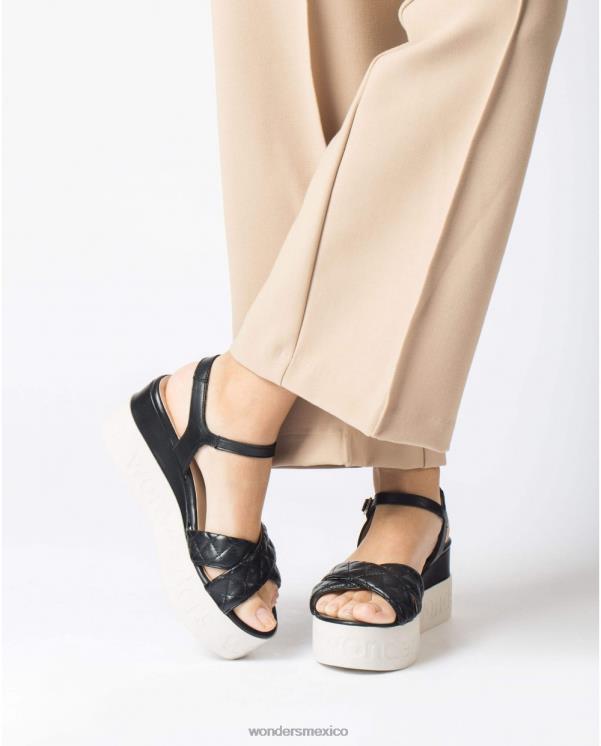 Wonders sandalia muñequita negra negra calzado mujer 022RR404