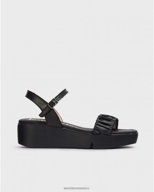 Wonders sandalia negra boza negra calzado mujer 022RR312