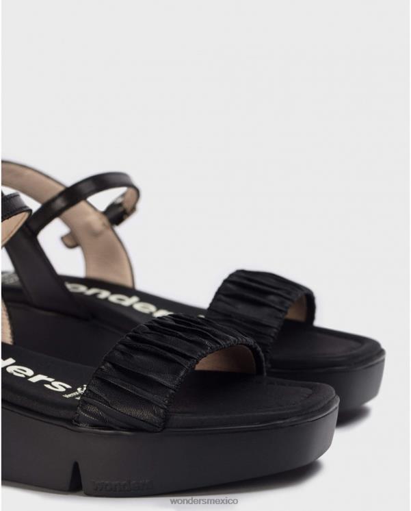 Wonders sandalia negra boza negra calzado mujer 022RR312
