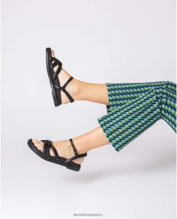 Wonders sandalia negra elsa negra calzado mujer 022RR122