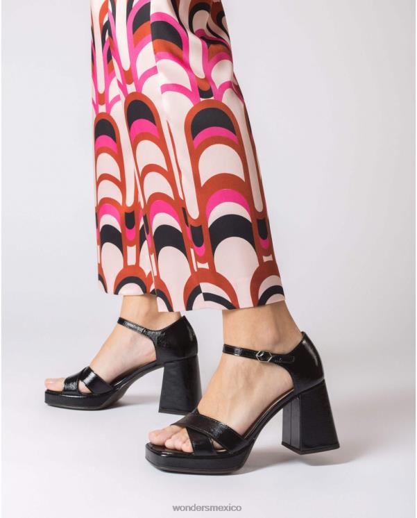 Wonders sandalia negra julia negra calzado mujer 022RR17