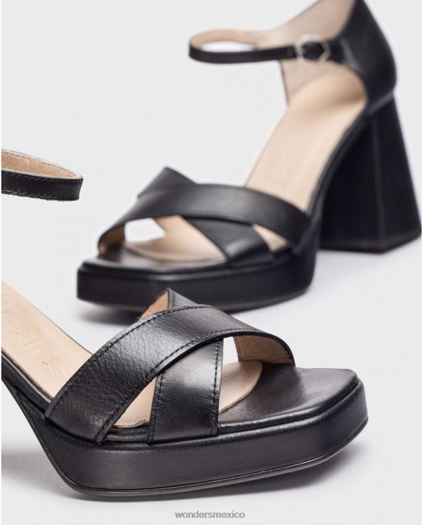 Wonders sandalia negra julia negra calzado mujer 022RR197