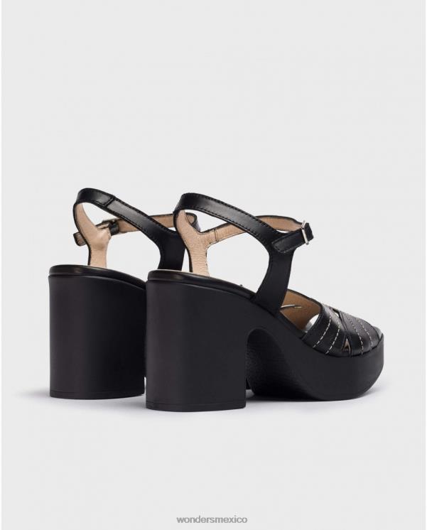 Wonders sandalia negra lexi negra calzado mujer 022RR116