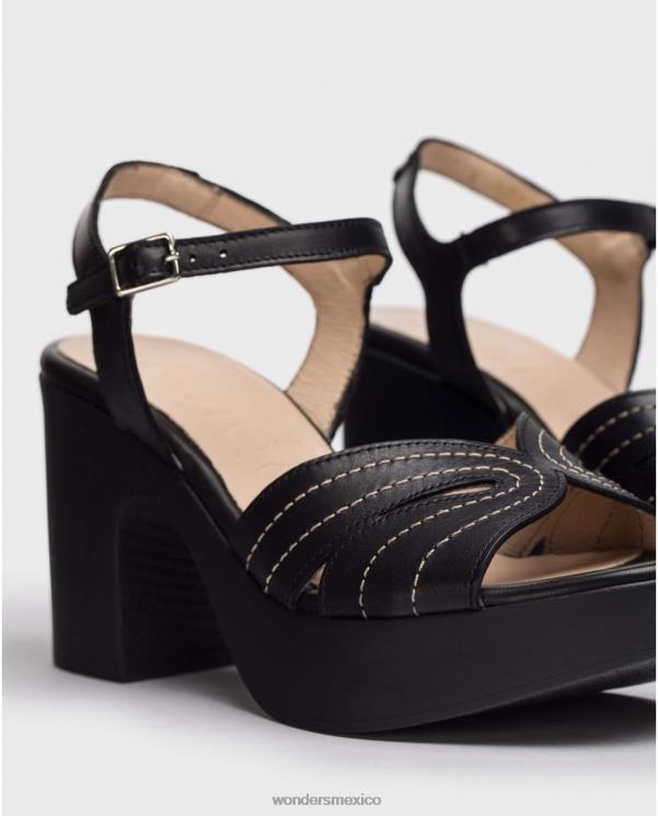 Wonders sandalia negra lexi negra calzado mujer 022RR116