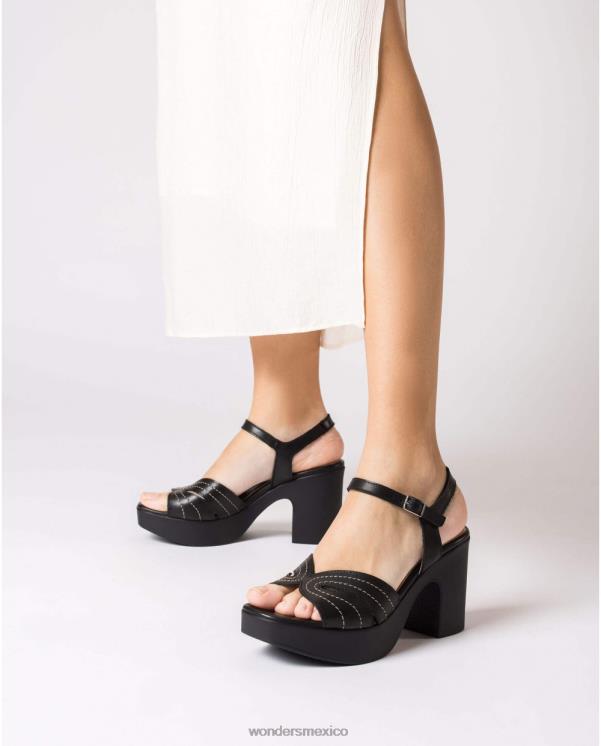 Wonders sandalia negra lexi negra calzado mujer 022RR116