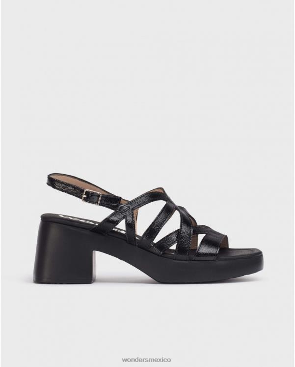 Wonders sandalia negra loreto negra calzado mujer 022RR167