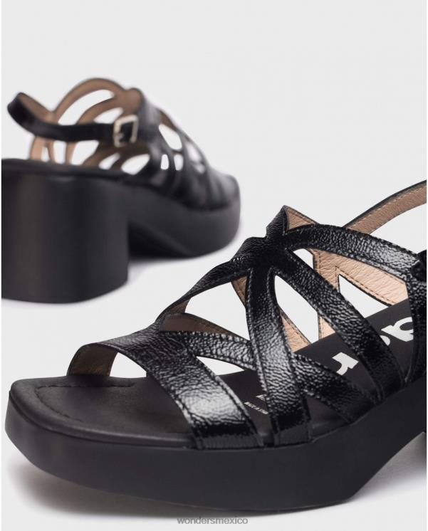 Wonders sandalia negra loreto negra calzado mujer 022RR167