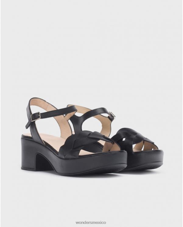 Wonders sandalia negra luna negra calzado mujer 022RR244