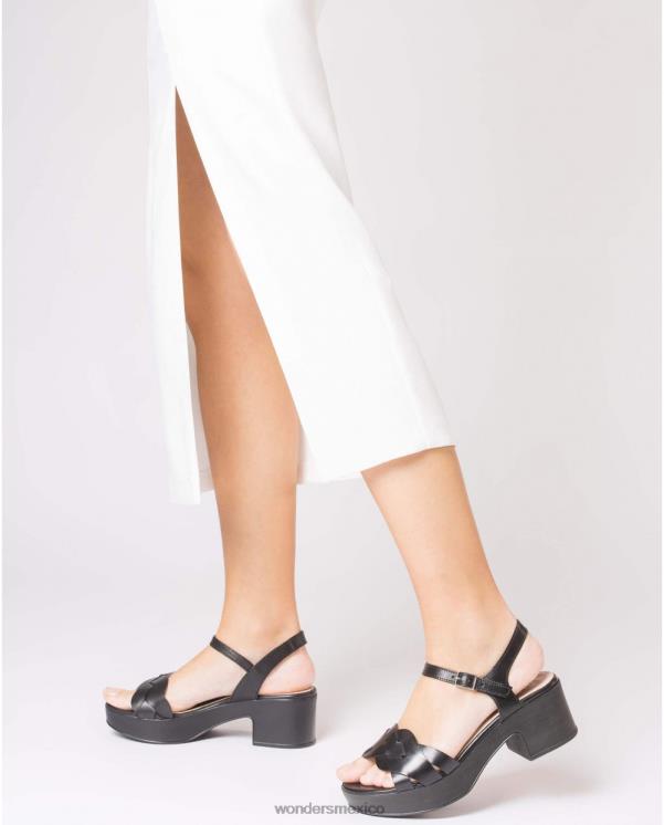 Wonders sandalia negra luna negra calzado mujer 022RR244