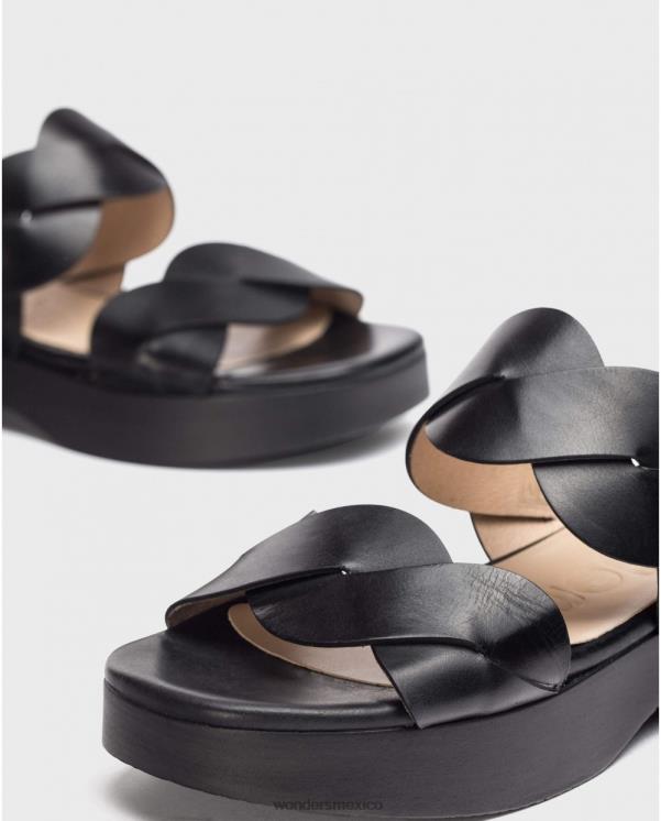Wonders sandalia negra maui negra calzado mujer 022RR208